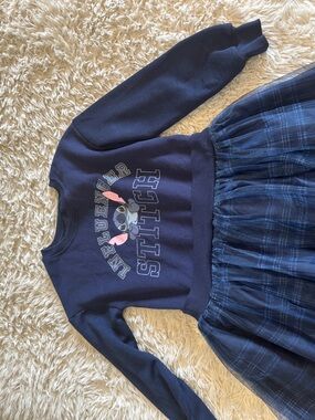 Disney Navy Blue Stitch Graphic Tulle Dress